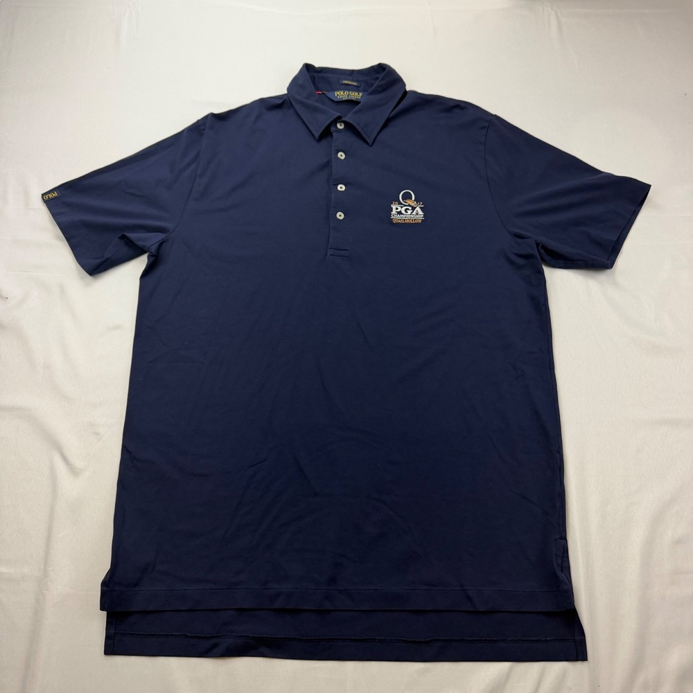 Polo Golf Ralph Lauren Polo Shirt Mens Large Navy 2017 PGA Championship Stretch